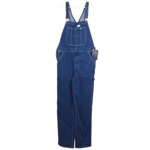 Hisea 38x34 Denim Bib Overalls utility workwear carpenter farm barn shop country
